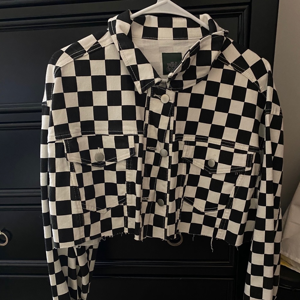 Cropped Checkered Jacket - image 1